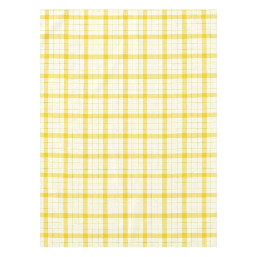 デザイナータータンチェック/格子模様イエローテーブルクロス テーブルクロス (正面)