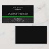 デザイナーダマスクの名刺、鮮やか緑 名刺 (正面/裏面)