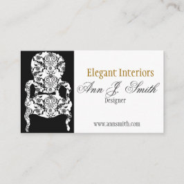 デザイナーダマスク織パターンヴィンテージのレースの椅子 名刺