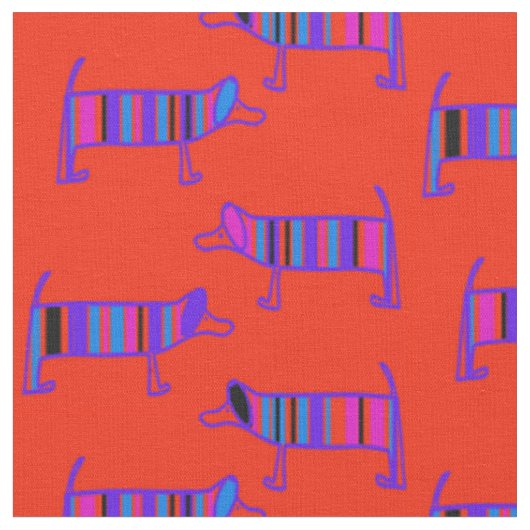 デザイナードッグ生地お洒落-スタイル – 新規 ファブリック (クローズアップ)
