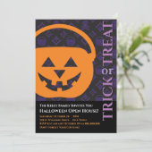 デザイナーハロウィンはっきりしたパンプキン招待状 招待状 (スタンド正面)