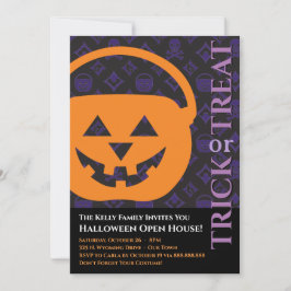 デザイナーハロウィンはっきりしたパンプキン招待状 招待状