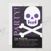 デザイナーハロウィーン、はっきりしたスカル 招待状 (正面)