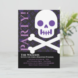 デザイナーハロウィーン、はっきりしたスカル 招待状