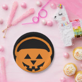 デザイナーハロウィーン、ジャックランタンの黒 ペーパープレート (パーティー)