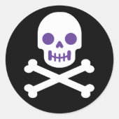 デザイナーハロウィーン、スカル&クロスボーン ラウンドシール (正面)