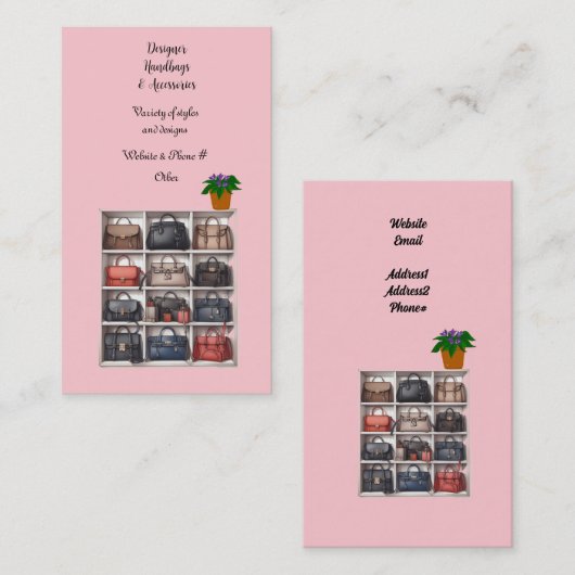 デザイナーハンドバッグとアクセサリー 名刺 (正面/裏面)