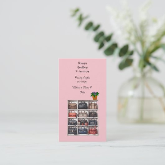 デザイナーハンドバッグとアクセサリー 名刺 (スタンド正面)