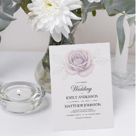 デザイナーパープルエレガントバラ結婚式招待状 招待状