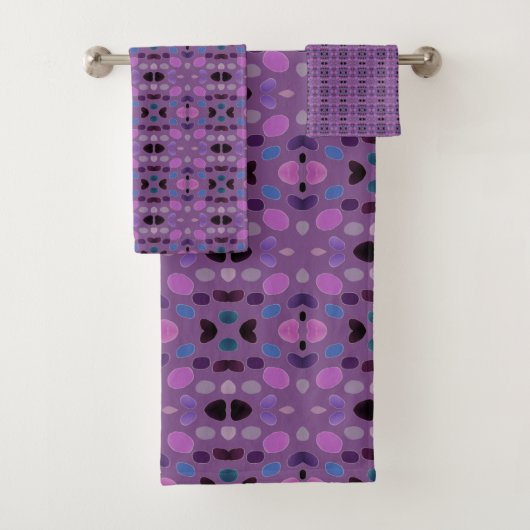 デザイナーパープルタオルセット バスタオルセット (インサイチュ)