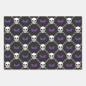 デザイナーパープルバラエティーハロウィーン！グッチスカル ラッピングペーパーシート (正面3)