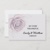 デザイナーパープルバラサンキューカード (正面)