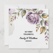 デザイナーパープルバラサンキューカード サンキューカード (正面)