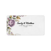 デザイナーパープルバラ差出人住所ラベル ラベル (正面)