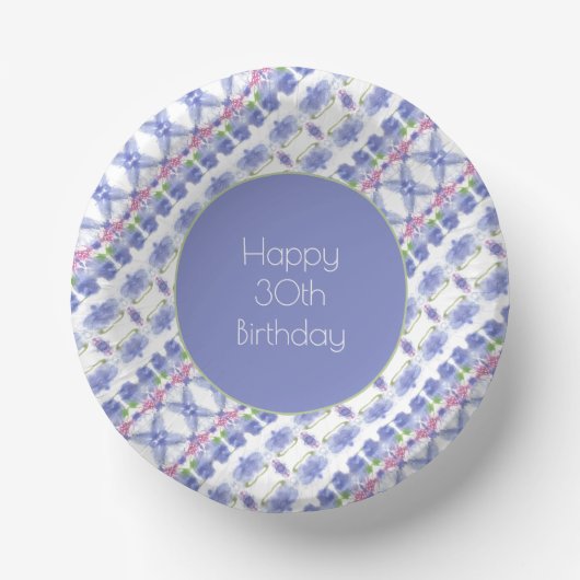 デザイナーパープルホワイトとグリーン ペーパーボウル (正面)