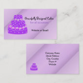 デザイナーパープル結婚ズケーキ 名刺 (正面/裏面)