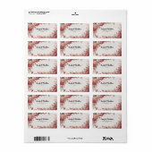 デザイナーピンクフラワーブーケ差出人住所ラベル ラベル (フルシート)