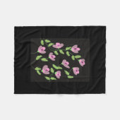 デザイナーフリースブランケットインピンクウィズブラック フリースブランケット (正面(横))