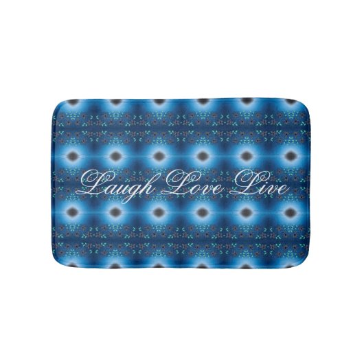 デザイナーフローラマット(青と黒) バスマット (正面)