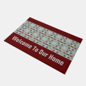 デザイナーブルゴーニュパターン（の模様が）ある詳細 ドアマット (アングル)