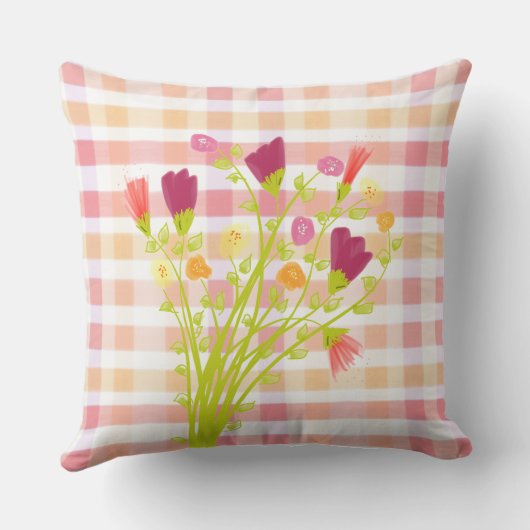 デザイナープレイドとフローラ枕 クッション (裏面)