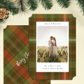 デザイナープレイドカラー変更フォトクリスマスカード シーズンカード