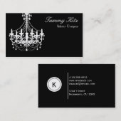 デザイナーホワイトブラックシャンデリアビジネスカードシック 名刺 (正面/裏面)