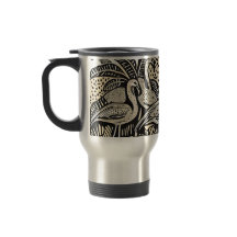 デザイナーマグカップとフラミンゴ&ヤシの木