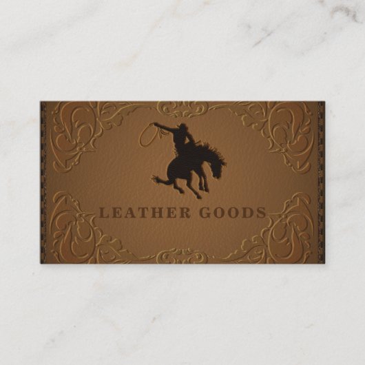 デザイナーレザー素朴ウエスタンカントリーホース 名刺 (正面)
