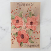 デザイナーレッドフローラサンキューカード カード (内部)