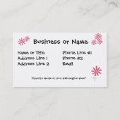 デザイナーレディースプロファイルカードテンプレート 名刺 (裏面)