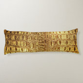 デザイナーワニゲーターワニ皮シャイニー金ゴールド体  ボディピロー (裏面)