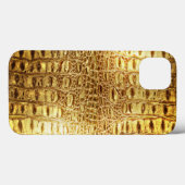 デザイナーワニCrocodileスキンシャイニー金ゴールド Case-Mate iPhoneケース (裏面 (横))