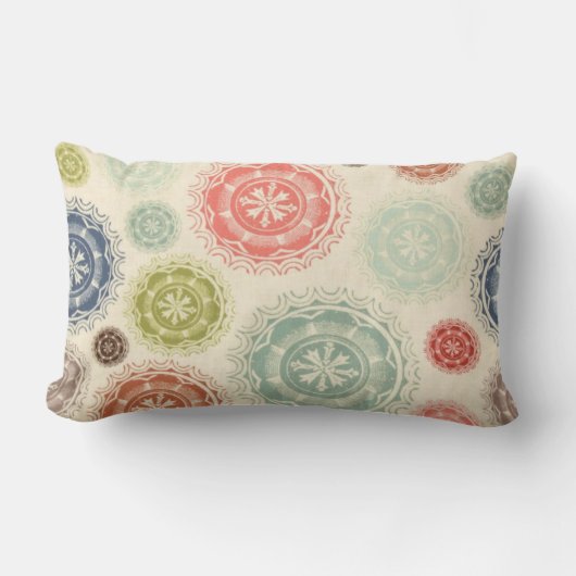 デザイナーヴィンテージは両側のクリスマスのギフトを印刷しました ランバークッション (正面)