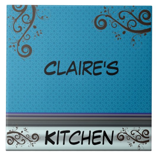 デザイナー台所Trivetのパーソナライズなテンプレート タイル (正面)