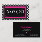 デザイナー名札が付いている白黒水玉模様 名刺 (正面/裏面)