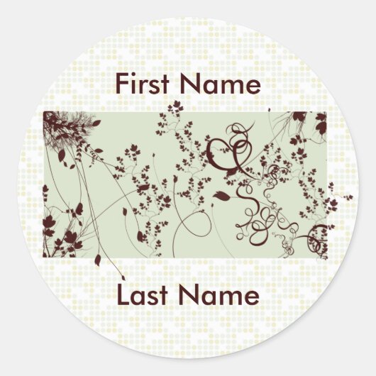 デザイナー封筒用シールステッカーテンプレート ラウンドシール (正面)