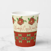 デザイナー感謝祭オレンジフローラ 紙コップ (正面)