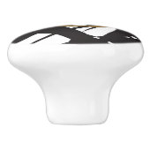 デザイナー抽象芸術ブラック&ホワイトモダングラマー セラミックノブ (側面)