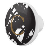 デザイナー抽象芸術ブラック&ホワイトモダングラマー セラミックノブ (右)