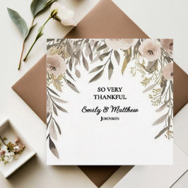 デザイナー水彩花サンキューカード サンキューカード