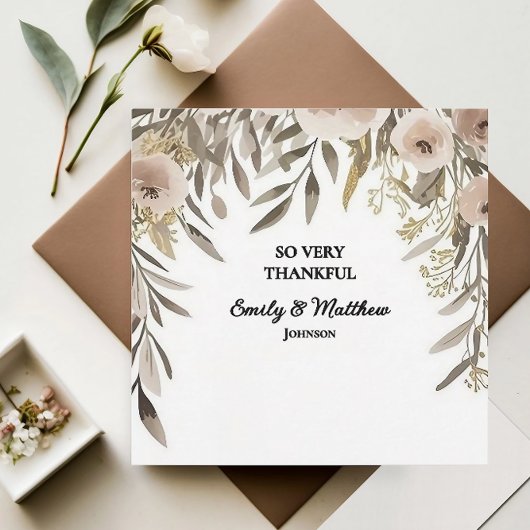 デザイナー水彩花サンキューカード サンキューカード