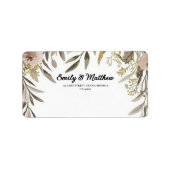 デザイナー水彩花差出人住所ラベル ラベル (正面)