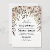 デザイナー水彩花結婚式招待状 招待状 (正面)