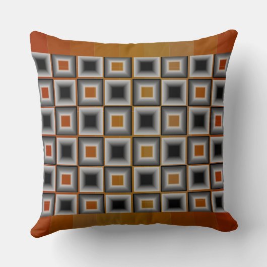 デザイナー無謀さの秋のオレンジ黒い灰色の枕 クッション (裏面)
