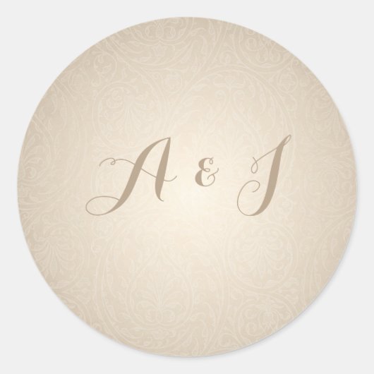 デザイナー結婚式招待状封筒ステッカー ラウンドシール (正面)