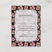 デザイナー花の美容師のアポイントメントカード 予約カード (裏面)