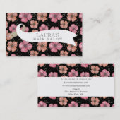 デザイナー花パターンヘアーサロンの名刺 名刺 (正面/裏面)