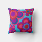 デザイナー装飾用クッション – 花 – 明るい色 クッション (裏面)