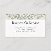 デザイナー装飾者のビクトリアンなダマスク織の花柄の椅子 名刺 (裏面)